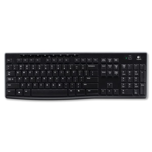 Logitech K270 Wireless Keyboard for Windows 2.4 GHz Wireless Full-Size Number Pad Black